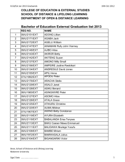 Bachelor of Education External