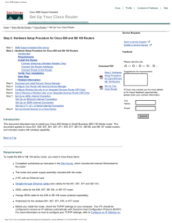 Set Up Your Cisco Router