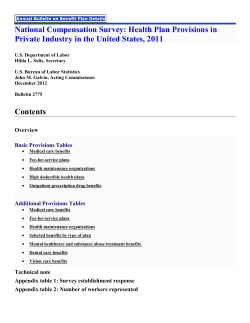 National Compensation Survey: Health Plan Provisions in Private Industry in the United States, 2011