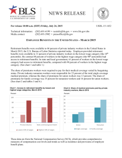 Employee Benefits in the United States, March 2015