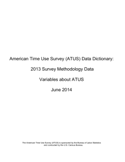 ATUS 2013 Survey Methodology Data Dictionary