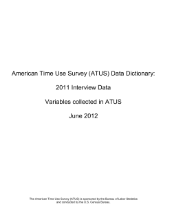 ATUS 2011 Interview Data Dictionary