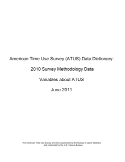 ATUS 2010 Survey Methodology Data Dictionary