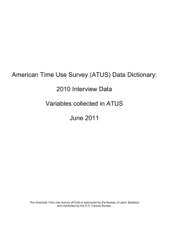 ATUS 2010 Interview Data Dictionary