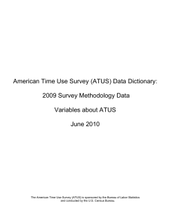 ATUS 2009 Survey Methodology Data Dictionary
