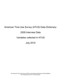 ATUS 2009 Interview Data Dictionary