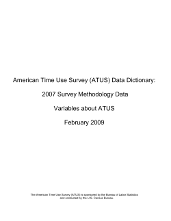 ATUS 2007 Survey Methodology Data Dictionary