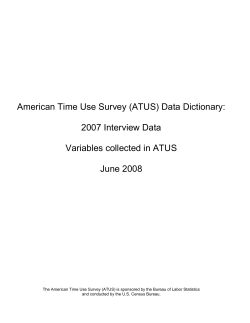 ATUS 2007 Interview Data Dictionary