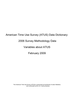 ATUS 2006 Survey Methodology Data Dictionary