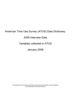 ATUS 2006 Interview Data Dictionary