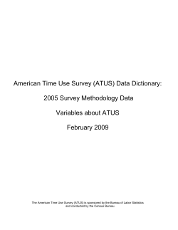 ATUS 2005 Survey Methodology Data Dictionary