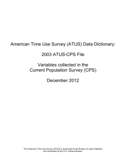 ATUS-CPS 2003 Data Dictionary