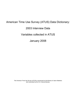 ATUS 2003 Interview Data Dictionary