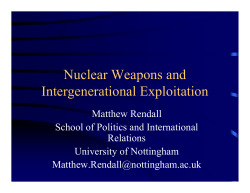Nuclear Weapons and Intergenerational Exploitation