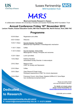 MARS Annual Conference Friday 16th November 2012 [DOC 238.50KB]