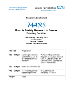 MARS evening seminar 2013 programme