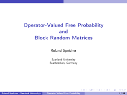 Free Probability Slides (R. Speicher)