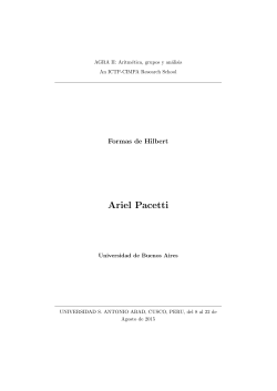 Notes by A. Pacetti