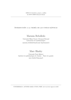 Notes by M. Hindry and M. Rebolledo