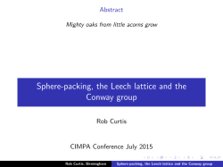 Sphere-packing, the Leech lattice and the Conway group