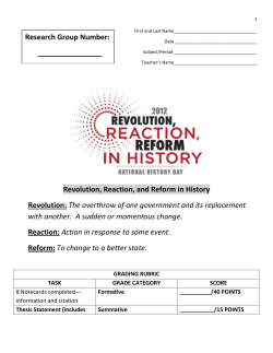 UPDATED 8th GRADE Research Packet 2011 2012 Revolution