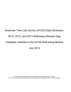 ATUS Well-Being Module Data Dictionary
