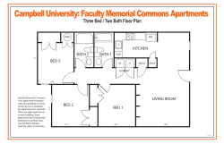Faculty Memorial Commons Apartments Three Bed / Two Bath Floor Plan