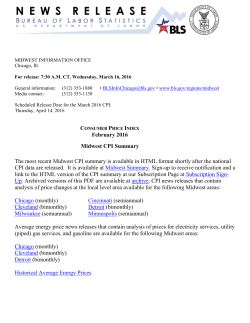 Consumer Price Index Summary for the Midwest - February 2016