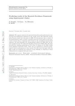 correlations between two departmental impact metrics
