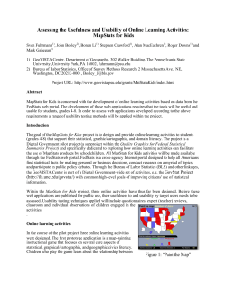 PDF file for Assessing the Usefulness and Usability of Online Learning Activities: MapStats for Kids