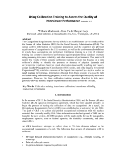 PDF file for Using Calibration Training to Assess the Quality of Interviewer Performance