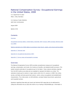 NCS: Occupational Earnings in the United States, 2008