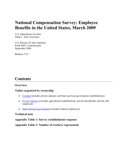NCS: Employee Benefits in the United States, March 2009