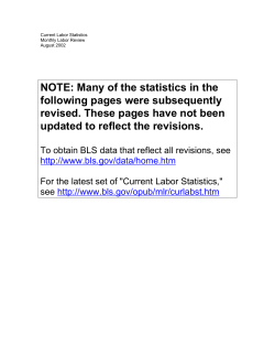 Current Labor Statistics: August 2002