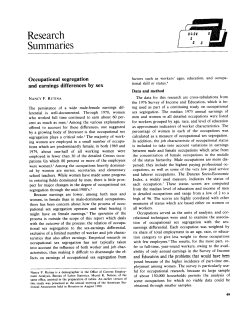 Occupational segregation and earnings differences by sex