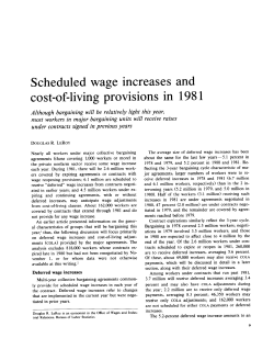Scheduled wage increases and cost-of-living provisions in 1981