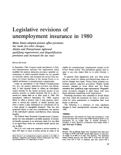 Legislative revisions of unemployment insurance in 1980