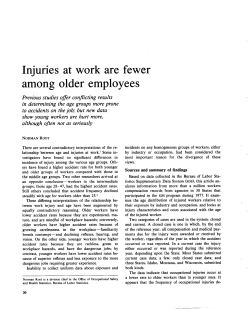 Injuries at work are fewer among older employees