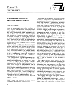 Migration of the unemployed: a relocation assistance program