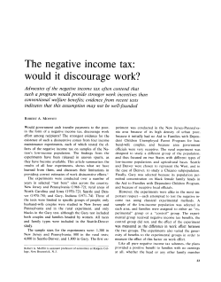 Negative income tax: would it discourage work