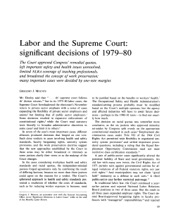 Labor and the Supreme Court: significant decisions of 1979-80