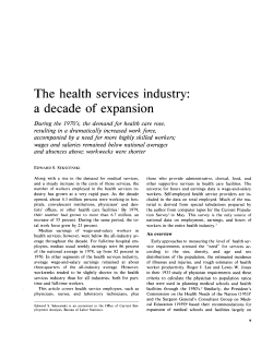 Health services industry: a decade of expansion