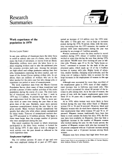 Work experience of the population in 1979