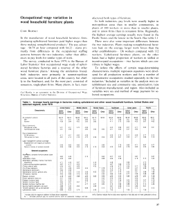 Occupational wage variation in wood household furniture plants