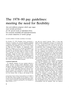 The 1978-80 pay guidelines: meeting the need for flexibility