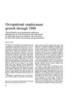 Occupational employment growth through 1990