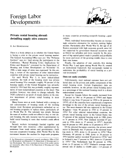 Private rental housing abroad: dwindling supply stirs concern