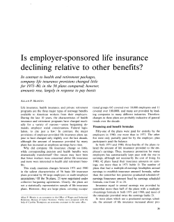 Is employer-sponsored life insurance declining relative to other benefits?
