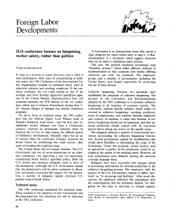 ILO conference focuses on bargaining, worker safety, rather than politics