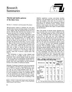 Marital and family patterns of the labor force